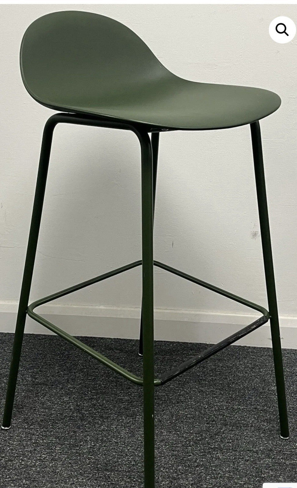Allermuir Kin 502 Low Back Stool – Seattle Green PU – Modern Designer Seating