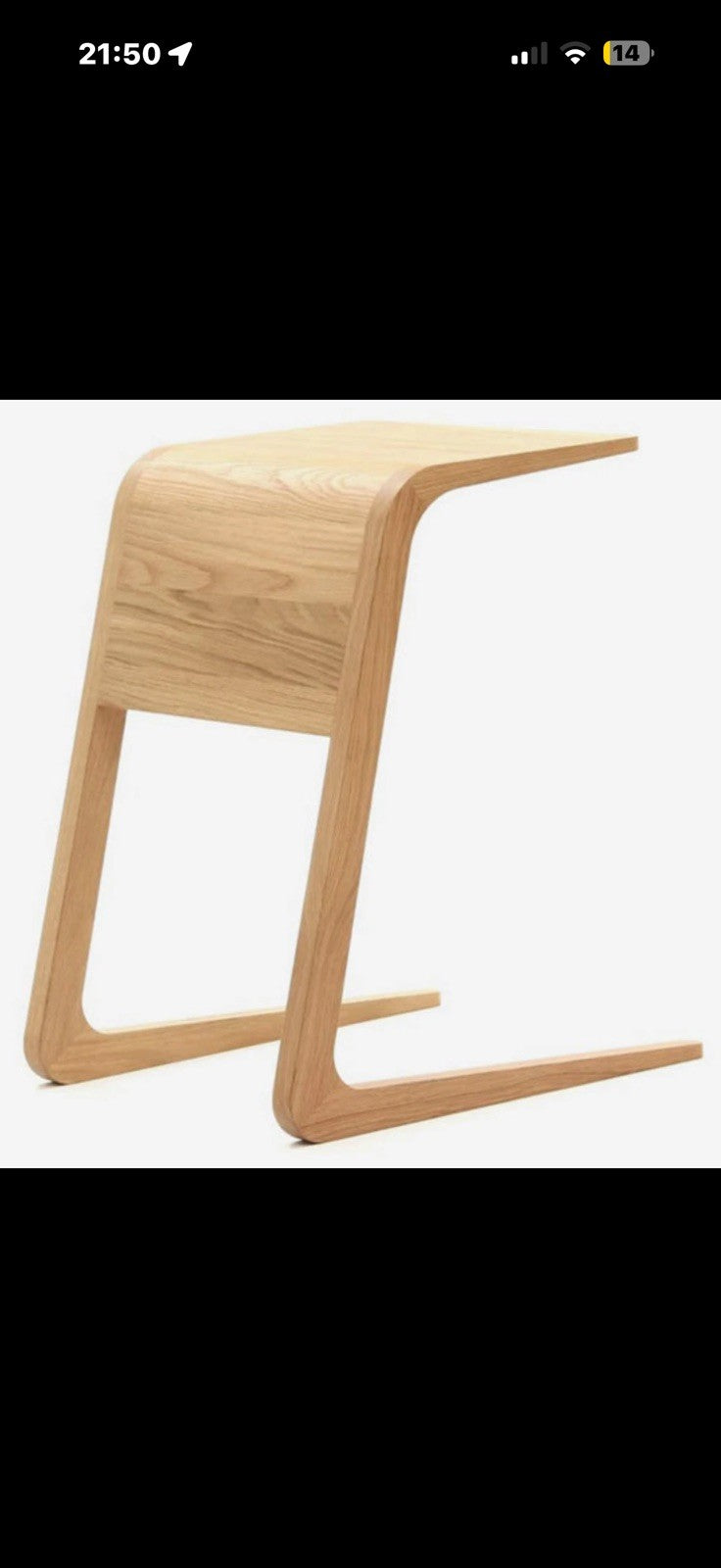 Naughtone Riley Laptop Table Solid Oak Designer Side Table – Excellent Condition