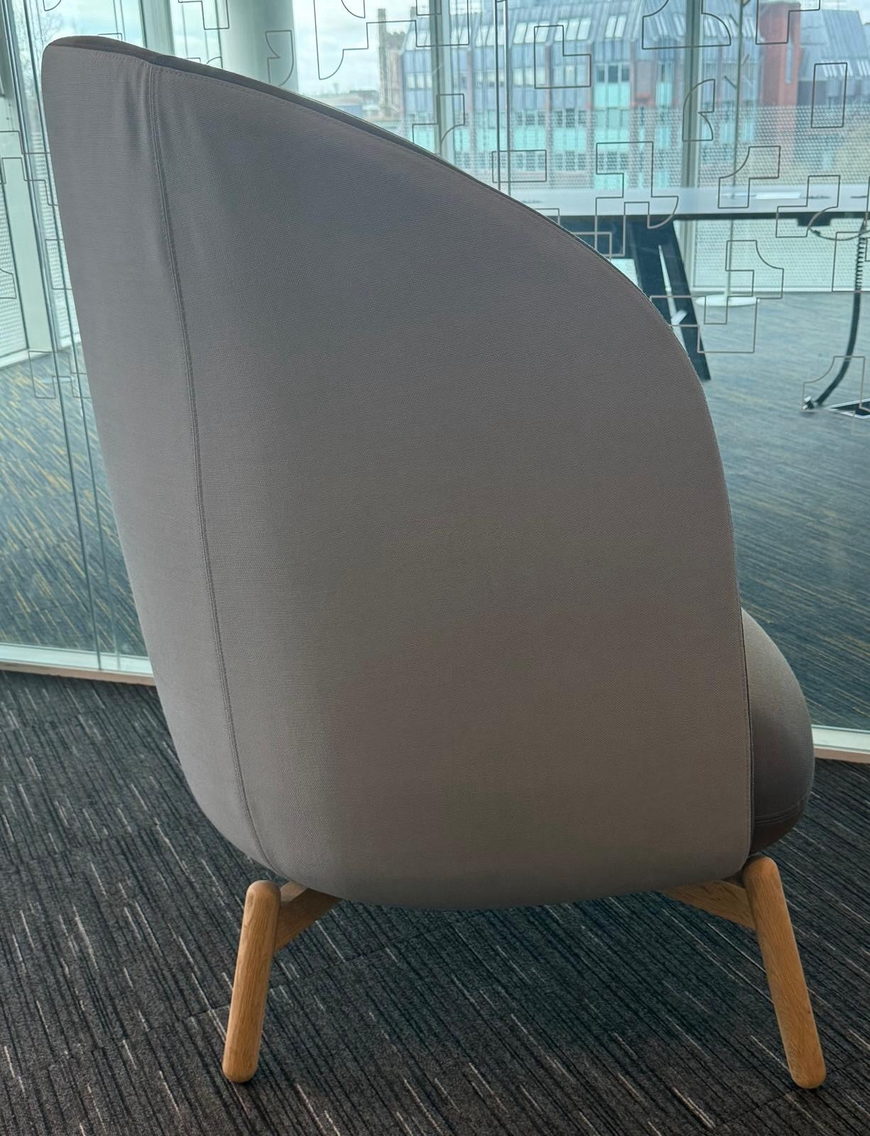 +Halle Nest Chair Lounge Armchair Modern Designer Office Reception Seating Grey