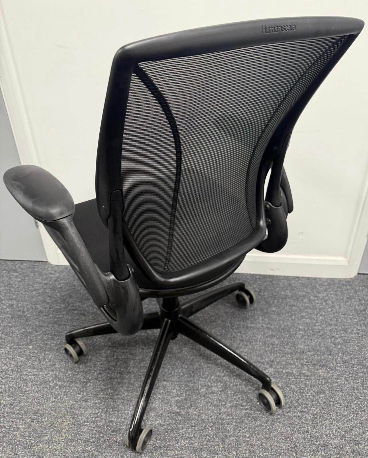 Humanscale Diffrient World Task Chair All Black Edition Mesh Seat and Back