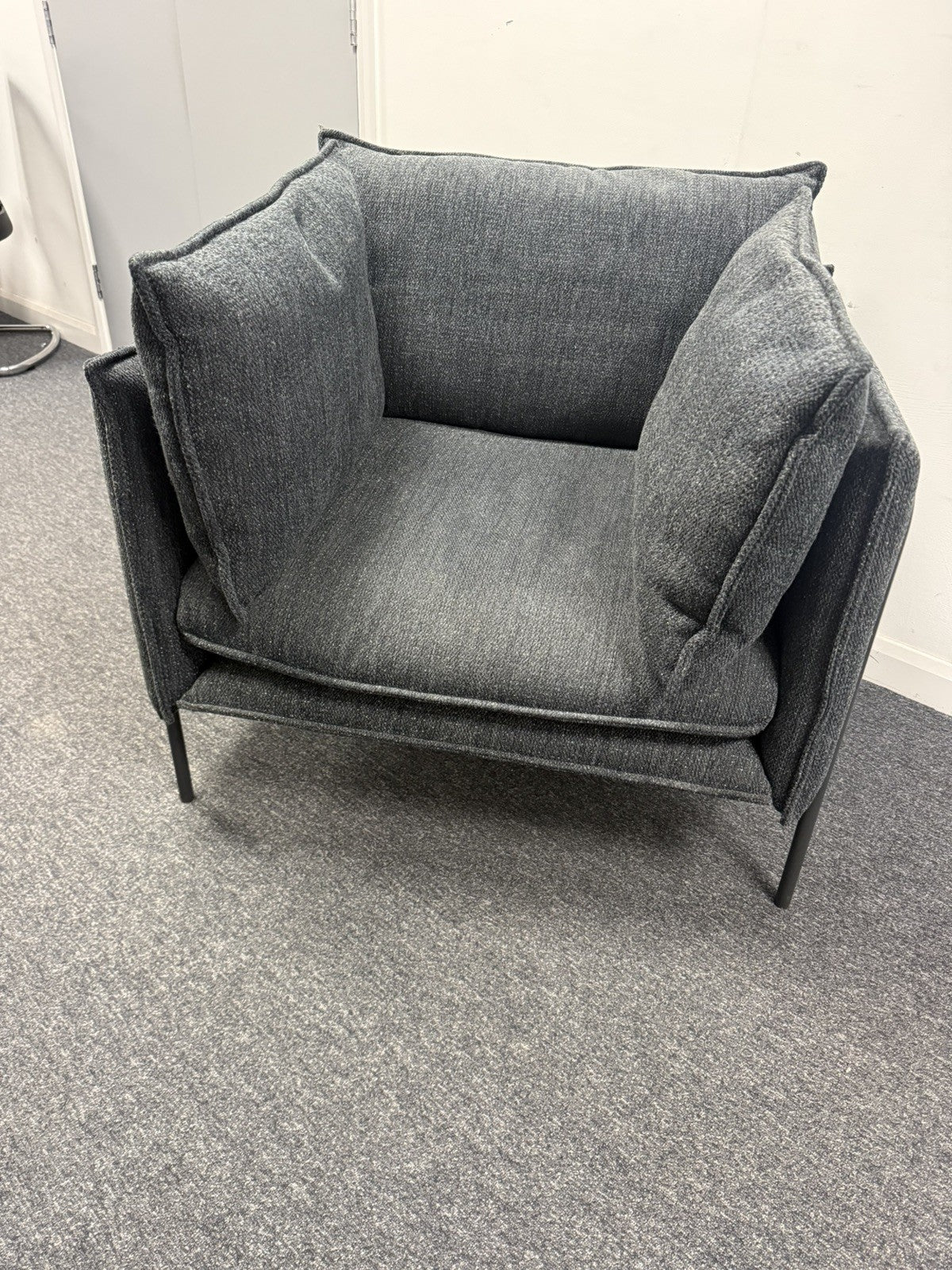 Bolia Pepe Armchair – Designer Scandinavian Lounge Chair – Dark Grey Fabric