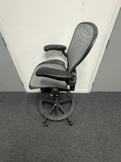 Herman Miller Aeron Work Stool – Adjustable, Ergonomic, Premium Office Chair