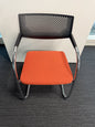 Vitra Visavis Visitor Meeting Chair Orange Seat Black Back Chrome Frame