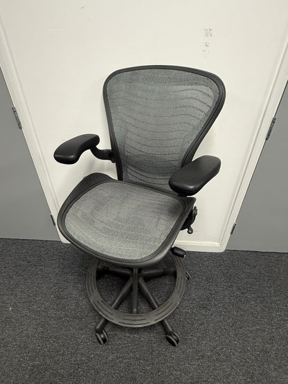 Herman Miller Aeron Work Stool – Adjustable, Ergonomic, Premium Office Chair