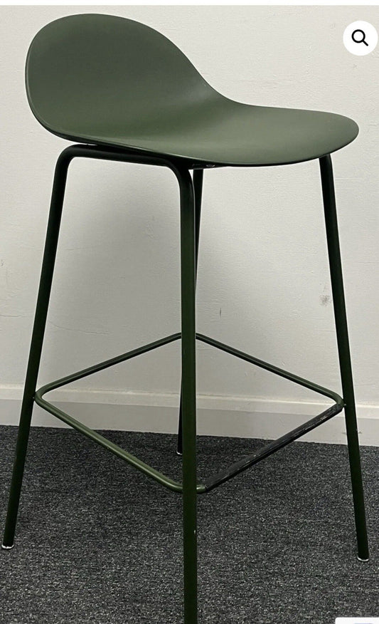 Allermuir Kin 502 Low Back Stool – Seattle Green PU – Modern Designer Seating
