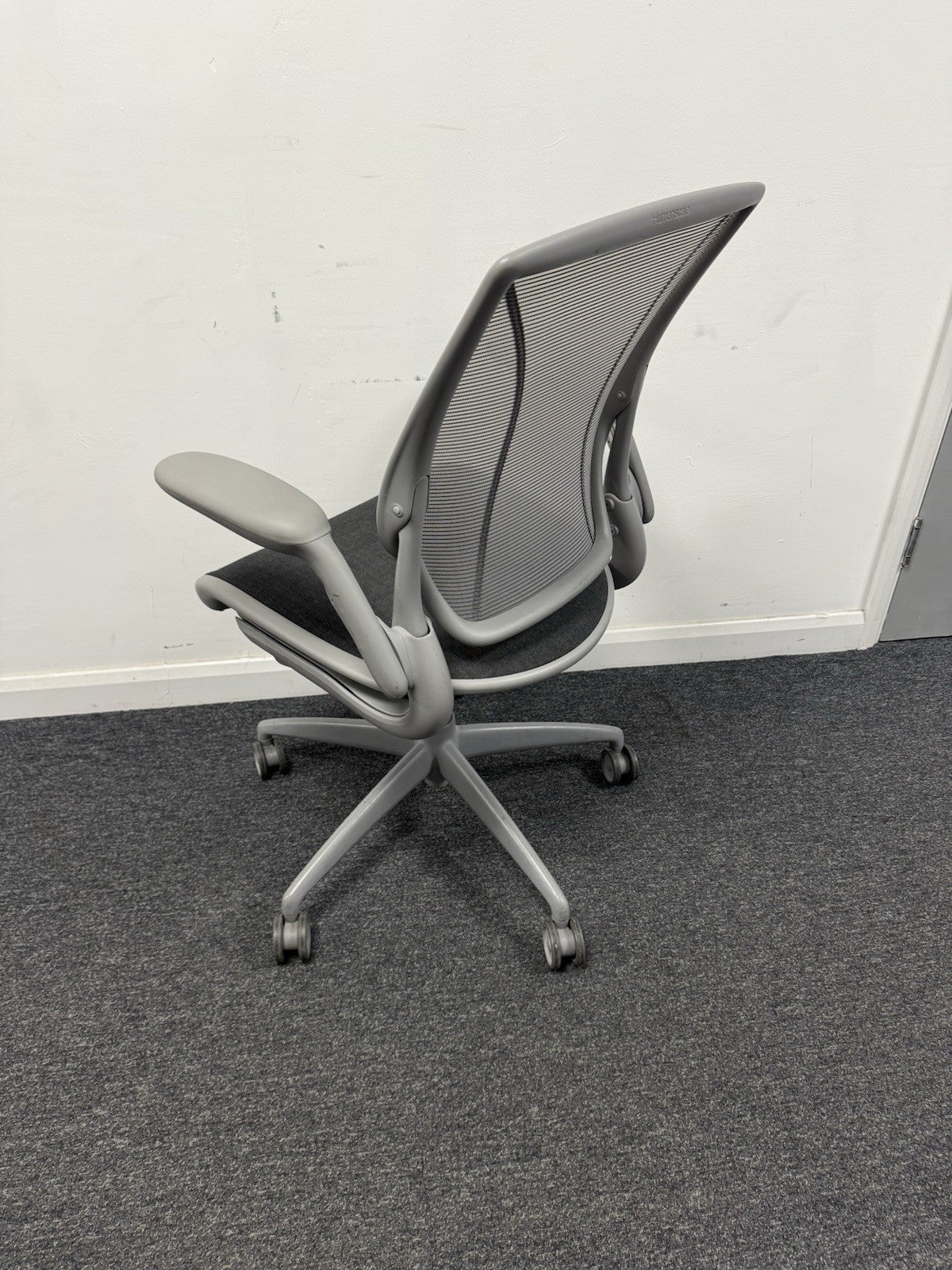Humanscale Diffrient World Chair In Grey Mesh & Padded Seat