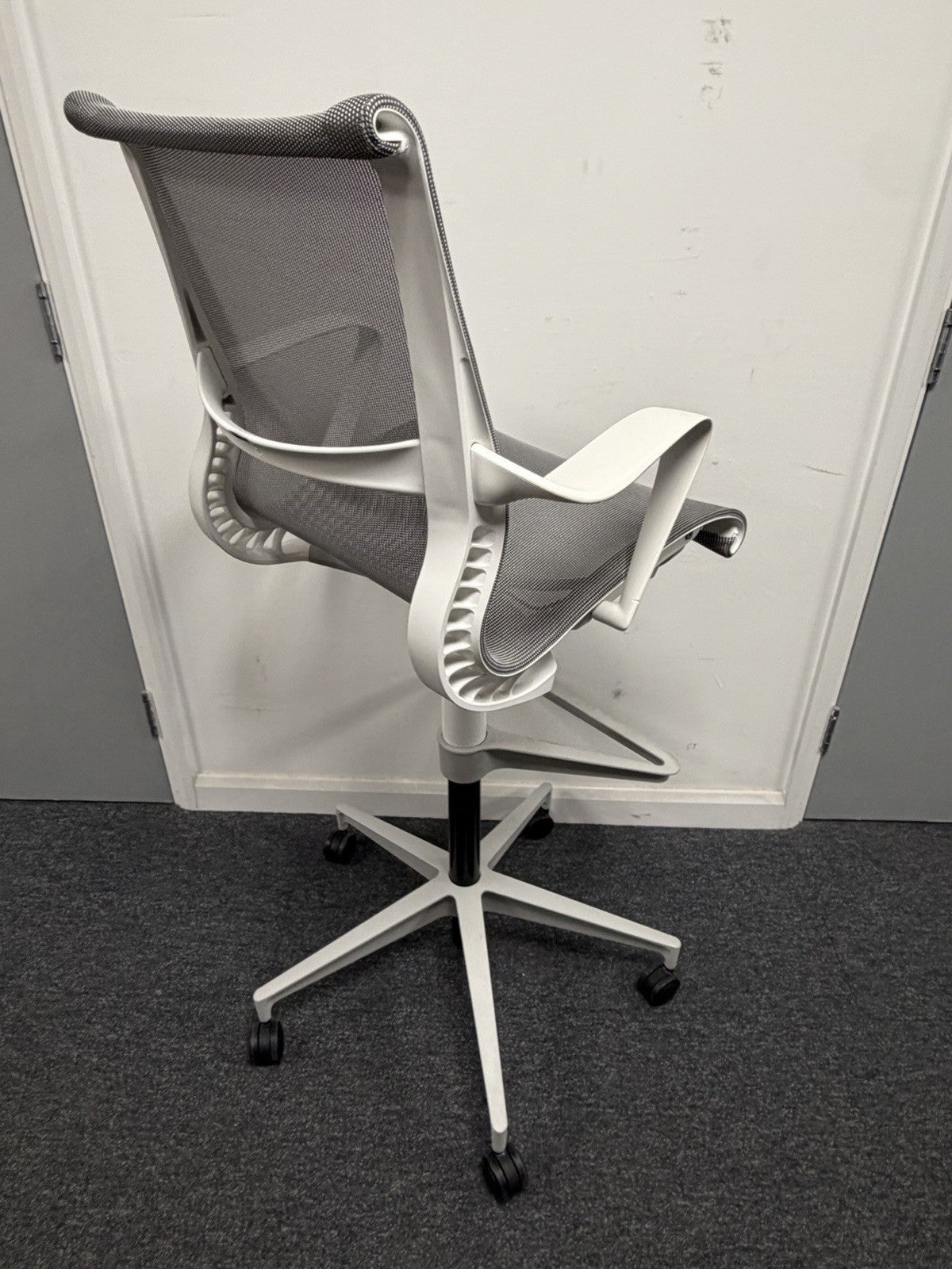 Herman Miller Setu Draughtsman Chair – Grey Mesh Ergonomic Designer Office Chair
