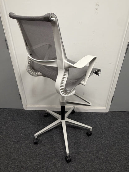 Herman Miller Setu Draughtsman Chair – Grey Mesh Ergonomic Designer Office Chair