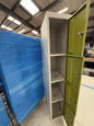 Bisley four door  locker in Grey  With Green Doors Height 1800mm  Width 300mm  