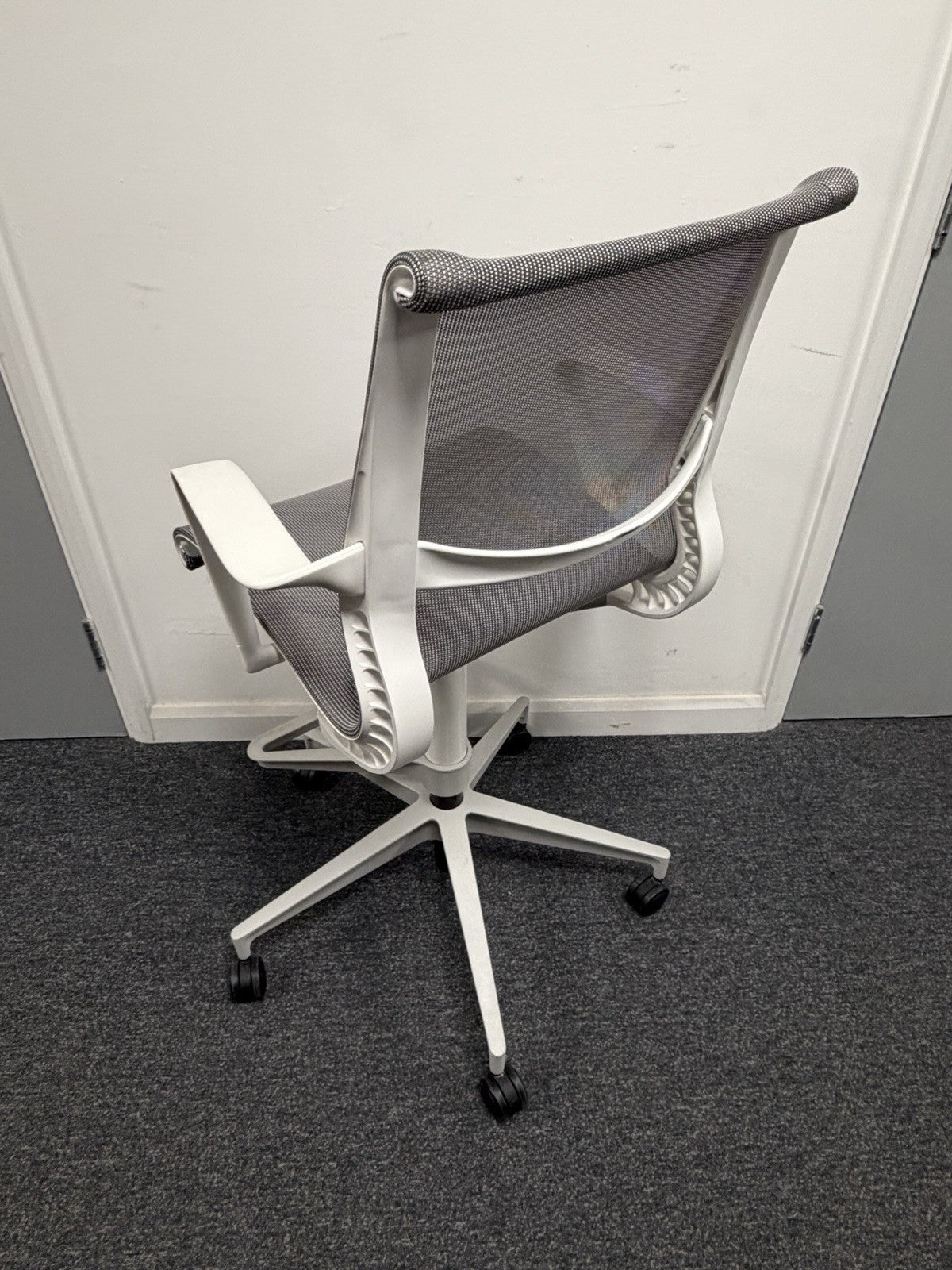 Herman Miller Setu Draughtsman Chair – Grey Mesh Ergonomic Designer Office Chair