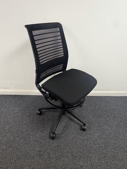 Steelcase Think V2 Draughtsman Chair Black Mesh Ergonomic Office Laboratory VGC