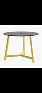 Frovi Relic 3-Leg Round Table – Yellow Frame & White Top – 900mm