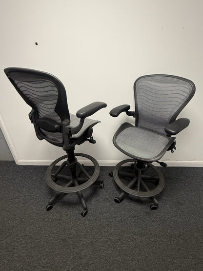 Herman Miller Aeron Work Stool – Adjustable, Ergonomic, Premium Office Chair