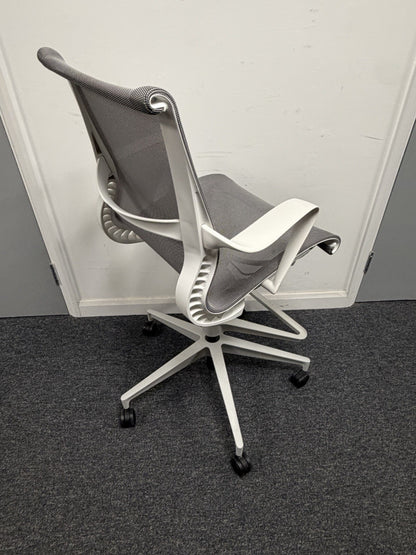 Herman Miller Setu Draughtsman Chair – Grey Mesh Ergonomic Designer Office Chair