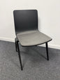 Brunner A -Chair Conference Dining Chair Black Shell Grey Upholstered Seat