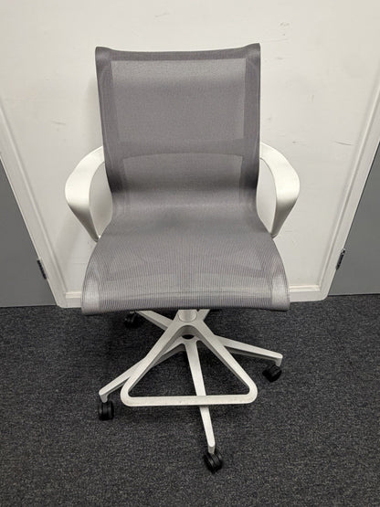 Herman Miller Setu Draughtsman Chair – Grey Mesh Ergonomic Designer Office Chair