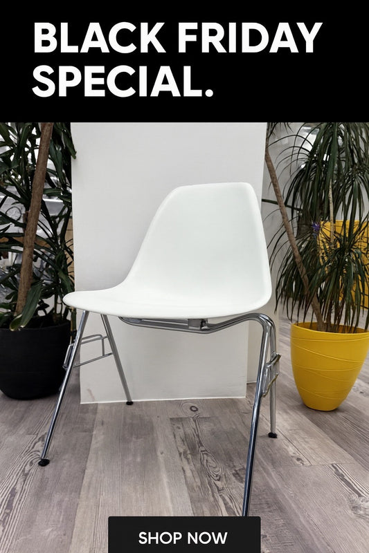 Eames Plastic Side Chair DSS In Cotton White Black Friday Offer UK Seller