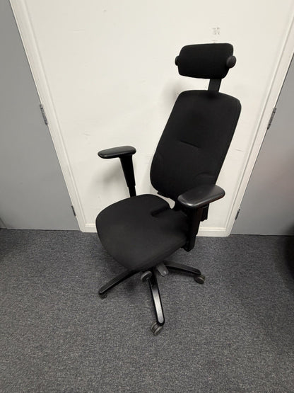RH Logic 220 Ergo Office Chair Headrest Coccyx Seat Fully Adjustable Chair Black