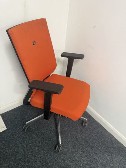 Elite i-Sit Orange Ergonomic Office Task Chair | Adjustable Arms | Swivel