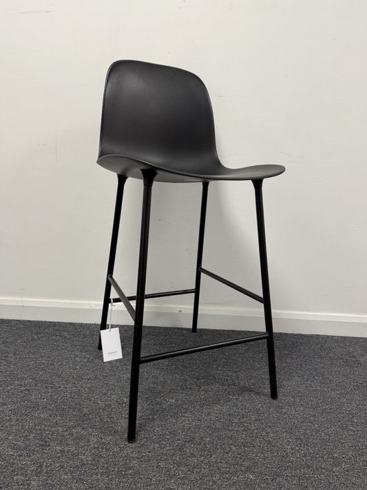 Normann Copenhagen form bar chair in black PU 650MM