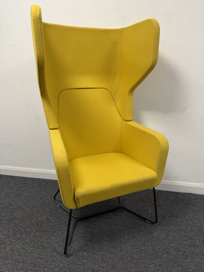 Ocee Design Harc Tub High Back Skid Frame In Yellow Fabric