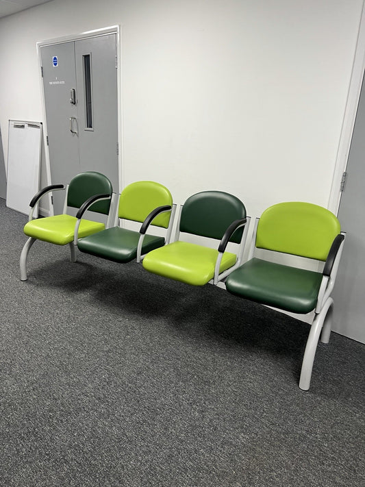 Waiting Room Chairs Bench 3 4 Seater Reception Seating  Clinic Furniture Green