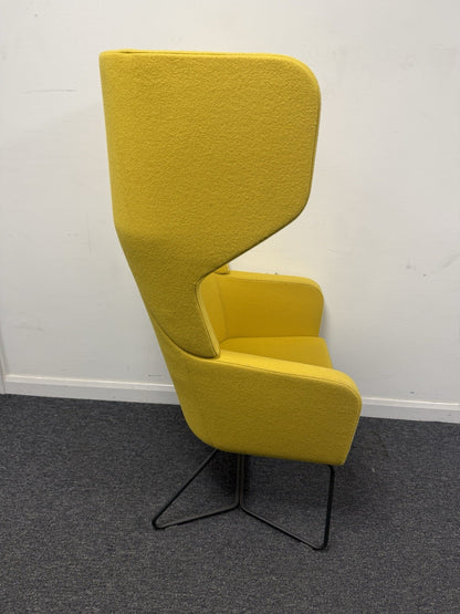 Ocee Design Harc Tub High Back Skid Frame In Yellow Fabric