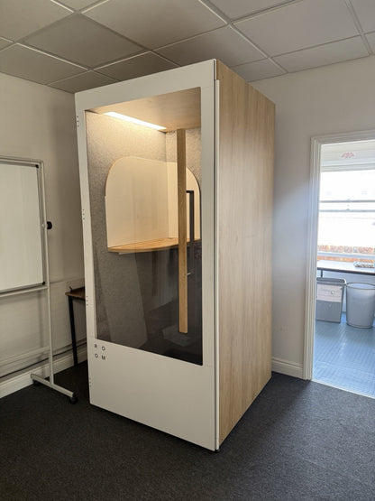ROOM Acoustic Office Phone Booth Meeting Pod Privacy Booth Call Pod Oak White