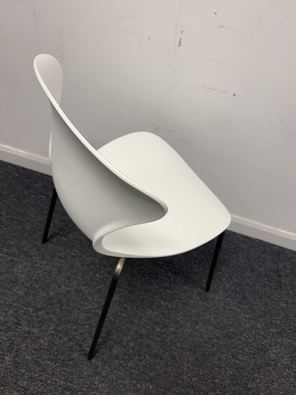 Frovi Ego Stacking Chairs – White Seat Shell – Modern Office / Conference