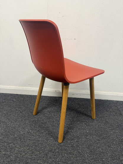Vitra HAL RE In Brick Red 2019 Wood Dining Chair in excellent condition 