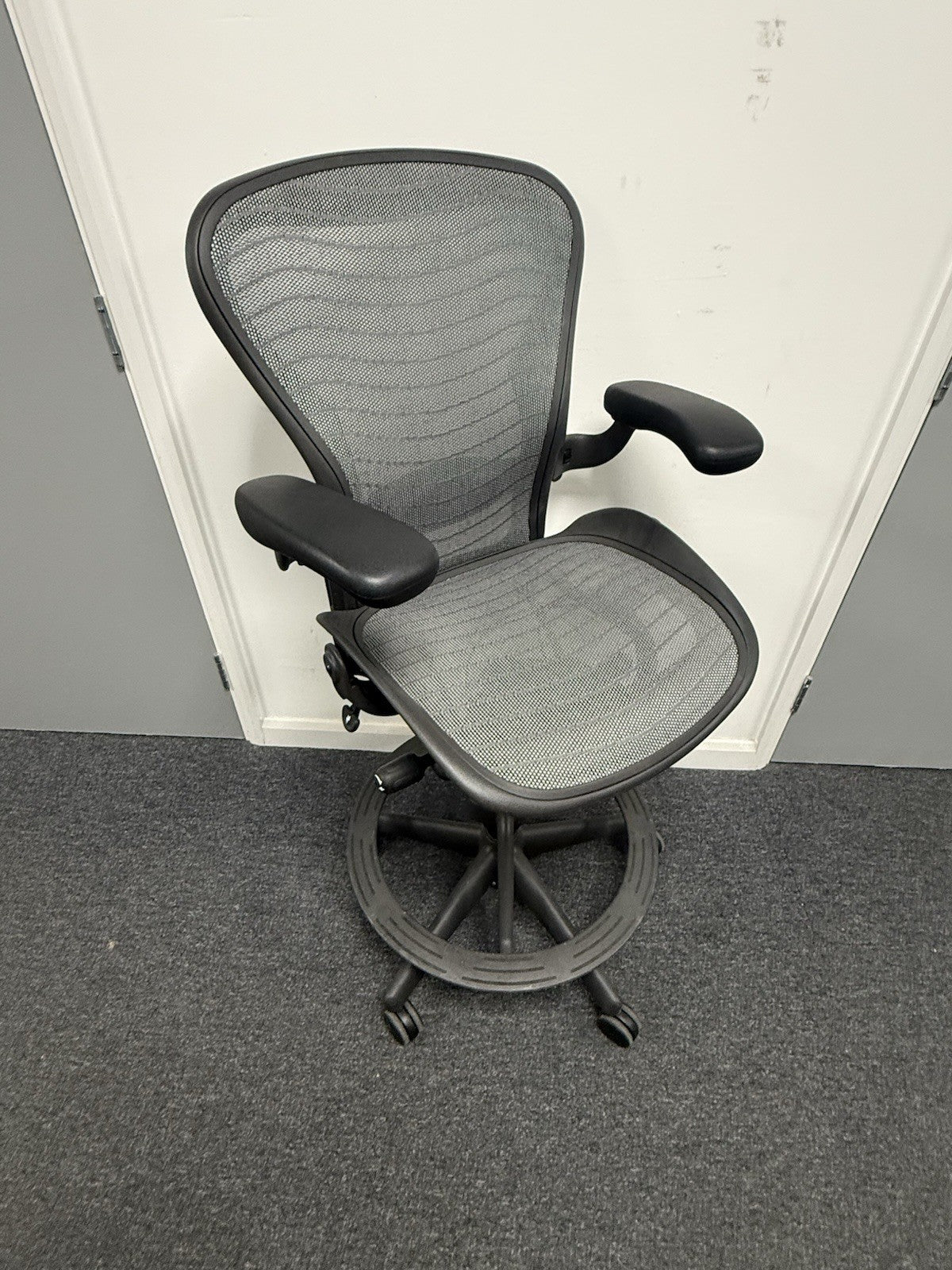 Herman Miller Aeron Work Stool – Adjustable, Ergonomic, Premium Office Chair