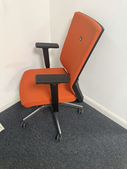 Elite i-Sit Orange Ergonomic Office Task Chair | Adjustable Arms | Swivel