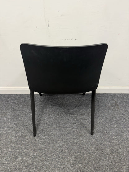 Brunner A -Chair Conference Dining Chair Black Shell Grey Upholstered Seat