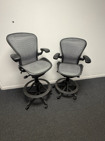 Herman Miller Aeron Work Stool – Adjustable, Ergonomic, Premium Office Chair