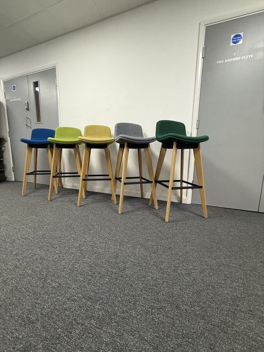 OrangeBox Cubb Bar Stool On Oak Frame 5 Fabric Colour Finishes Available. 