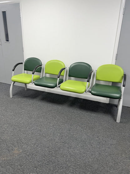 Waiting Room Chairs Bench 3 4 Seater Reception Seating  Clinic Furniture Green