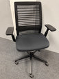 Steelcase Think V2 Operator Chair, Adjustable Lumbar Support, Black Mesh / Fa...