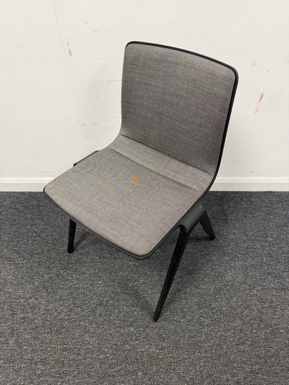 🪑 Brunner A-Chair – Modern Designer Chair – Grey Upholstered – Black Frame