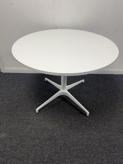Herman Miller Civic Round Works Table In White Very Good Condition