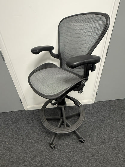 Herman Miller Aeron Work Stool – Adjustable, Ergonomic, Premium Office Chair