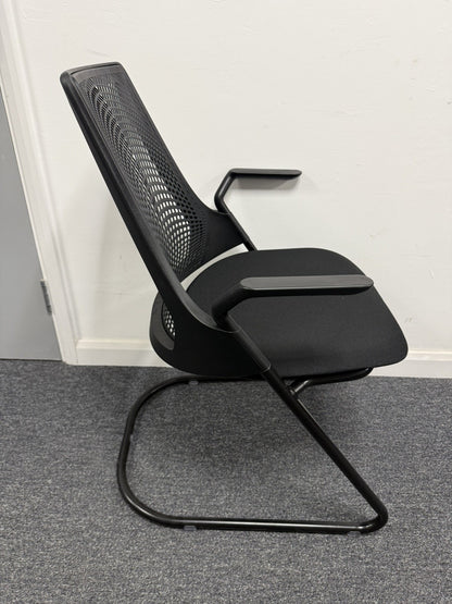 Herman Miller Sayl Conference Chair, Black Triflex / Fabric, Cantilever Frame