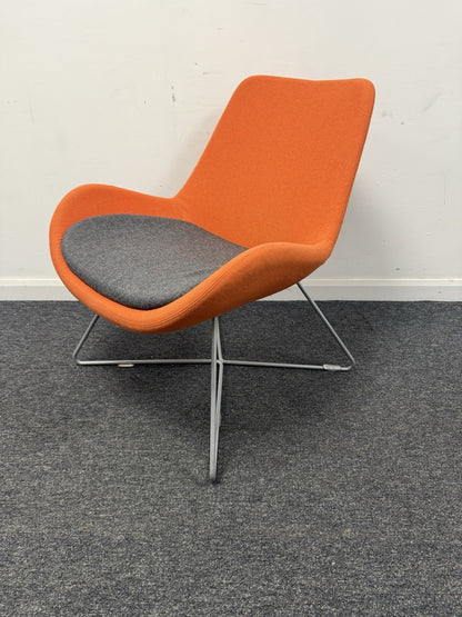 Orangebox AVI 03 Collaborative Feature Chair In Jaffa Orange Mineral Grey Seat