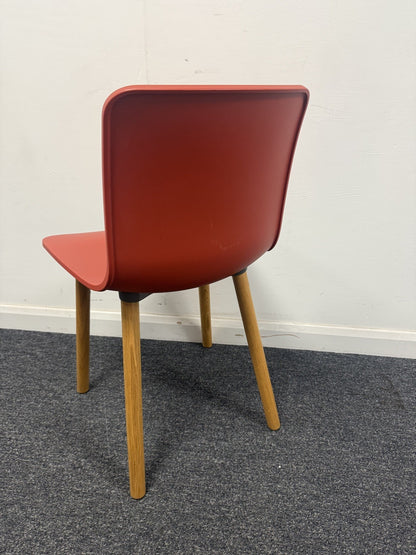 Vitra HAL RE In Brick Red 2019 Wood Dining Chair in excellent condition 