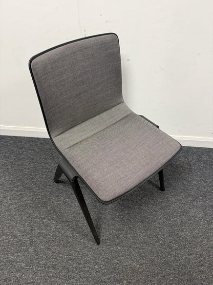 🪑 Brunner A-Chair – Modern Designer Chair – Grey Upholstered – Black Frame