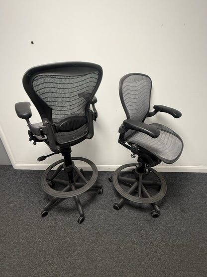 Herman Miller Aeron Work Stool – Adjustable, Ergonomic, Premium Office Chair