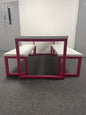 Frovi Block Bench / Collaborative Table Pink Frame, White Top Commercial Quality
