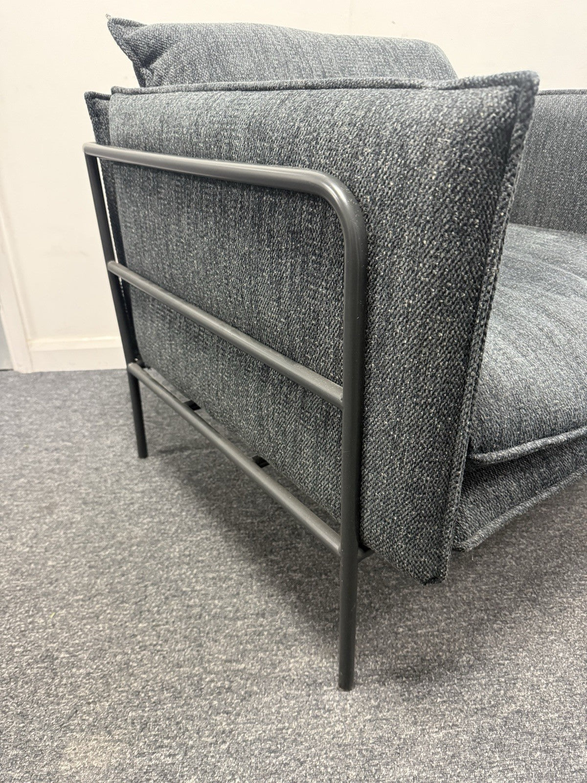 Bolia Pepe Armchair – Designer Scandinavian Lounge Chair – Dark Grey Fabric