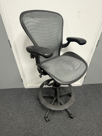 Herman Miller Aeron Work Stool – Adjustable, Ergonomic, Premium Office Chair