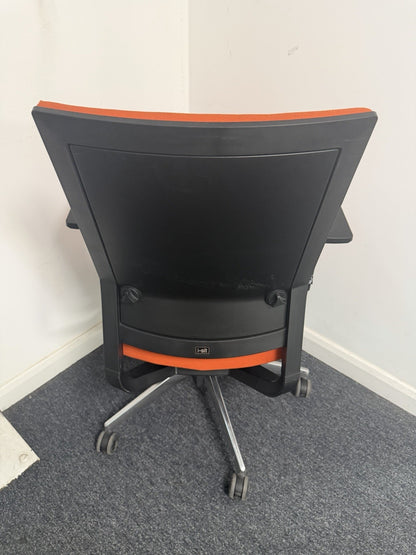 Elite i-Sit Orange Ergonomic Office Task Chair | Adjustable Arms | Swivel