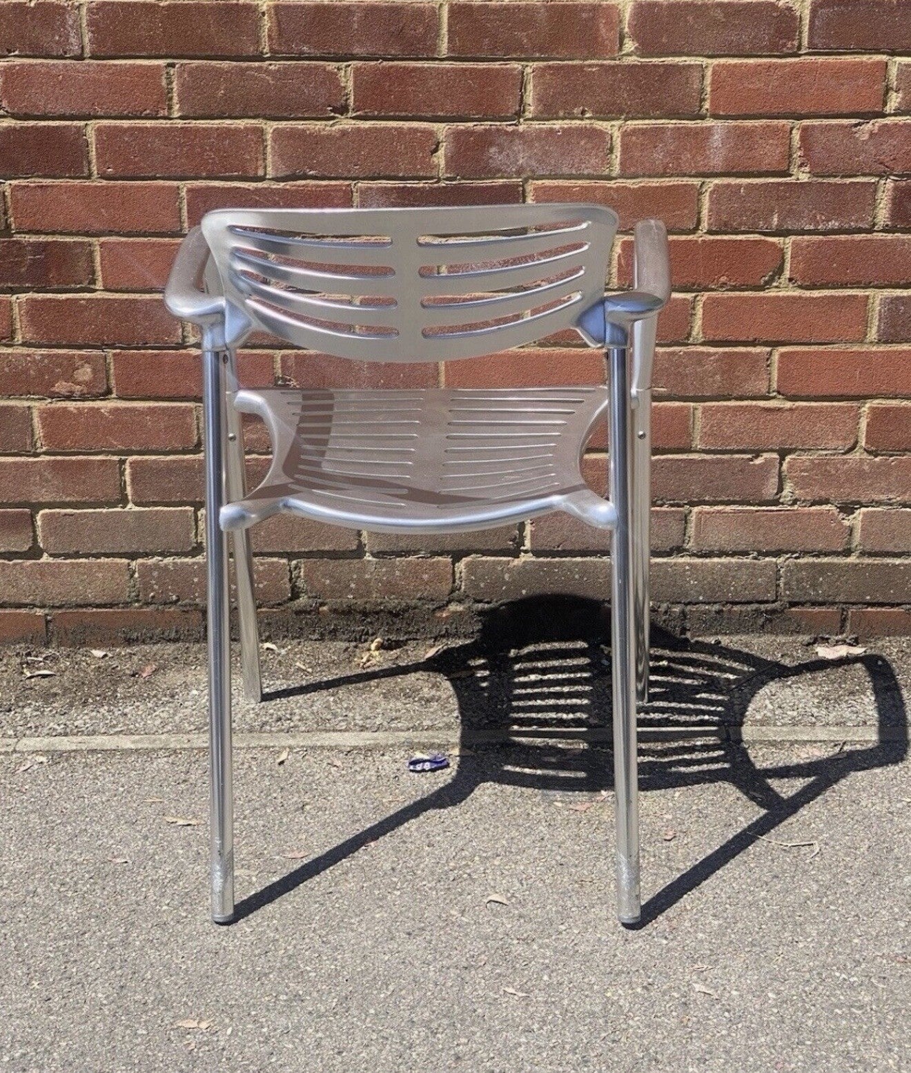 Jorge Pensi Aluminium Designer Outdoor Patio Chairs x4 – Stackable Armchairs